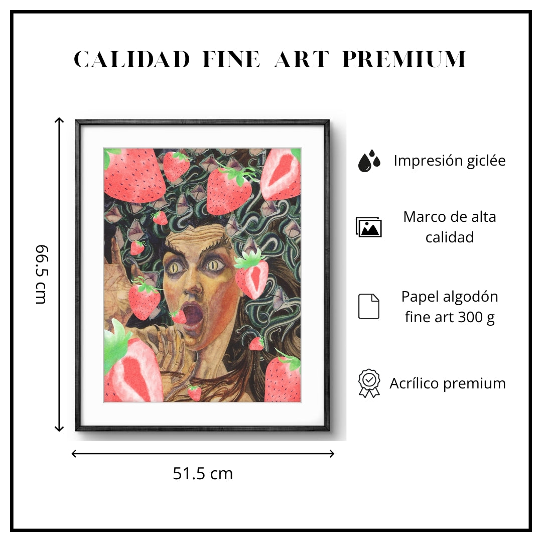 Giclée Fine Art “Medusa Strawberry Pop”